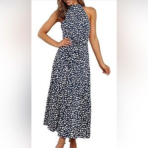 Casual Halter Neck Maxi Dress